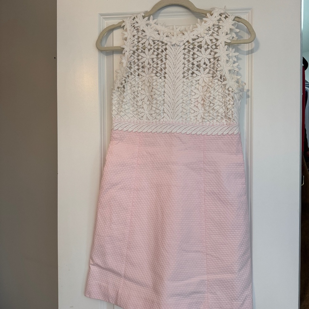 Lilly Pulitzer “Breakers Lace” size 2 Pink and white lace dress.